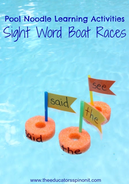 Pool Noodle Sight Word Boat Races