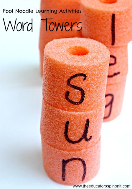 Pool Noodle Build a Word Towers for Learning to Read
