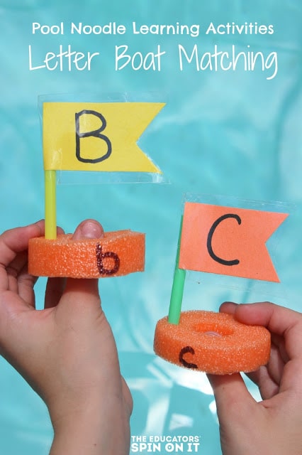 Pool Noodle Alphabet Boat Matching Game