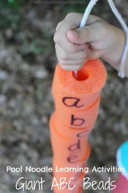 ABC Order with Giant Pool Noodle Alphabet Beads