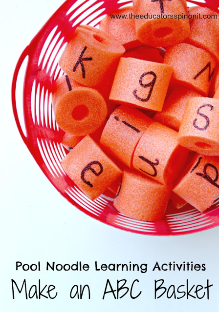 Make a Pool Noodle Alphabet Basket for Learning Letters