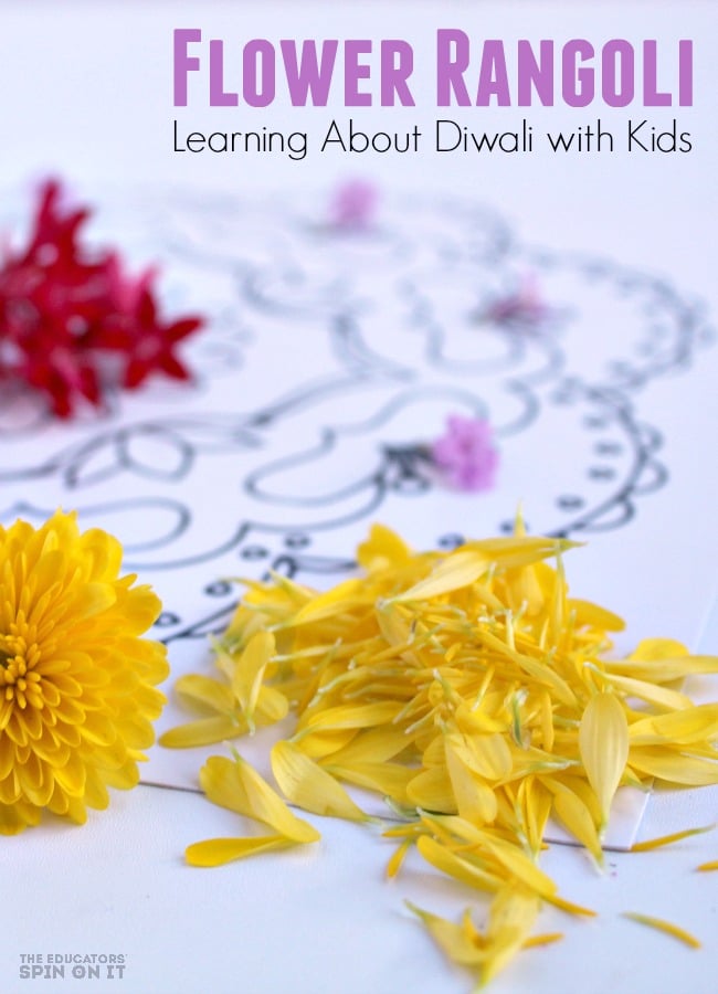 Making Flower Rangoli with Kids for Diwali