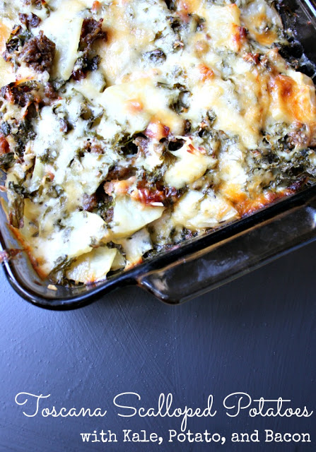 Kale, Potato, and Bacon Toscana Scalloped Potatoes