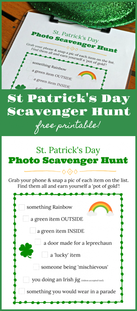 St Patrick’s Day Photo Scavenger Hunt {FREE printable!}