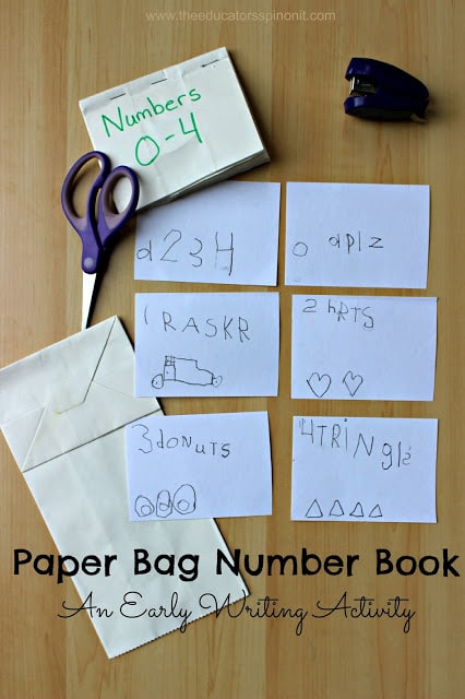 Paper Bag Number Book, An Early Writing Activity
