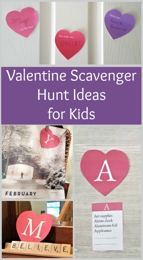 Valentine\'s Day Scavenger Hunt - non candy valentine Idea with printable heart clues!